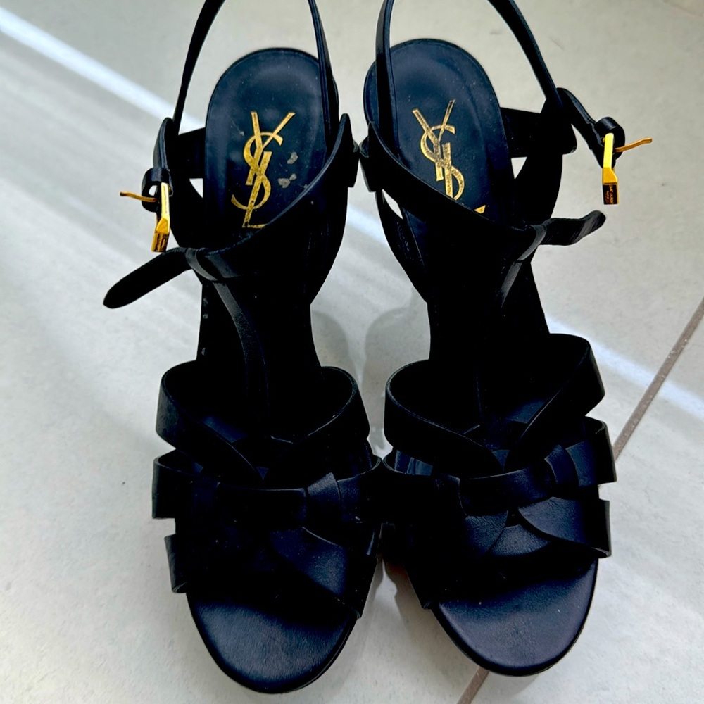 Ysl tribute black heels, size 37.5, used, authentic